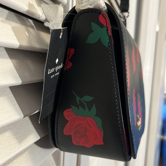 NWT Kate Spade ♠️ Leather Madison Rose Printed Crossbody - Picture 7 of 12